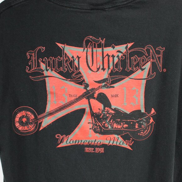 Lucky 13 Men's Black T-Shirt "Momento Mori" Size Large - Picture 6 of 6